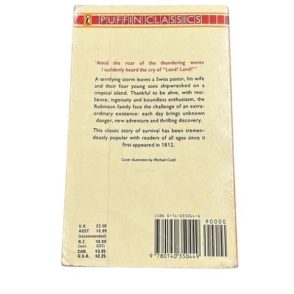 The Swiss Family Robinson J D Wyss 1988 Puffin Classics Paperback Book Classic - Picture 2 of 5